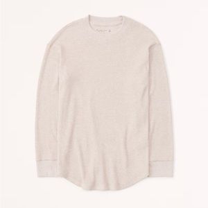 Abercrombie Long Sleeve Waffle Boyfriend Tee